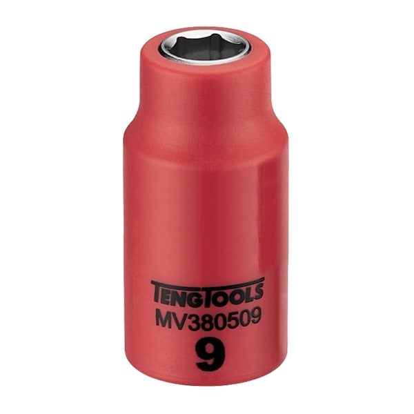 Teng Tools 3/8 Inch Drive 9MM Metric 6 Point 1000 Volt Shallow Insulated Socket MV380509 - main